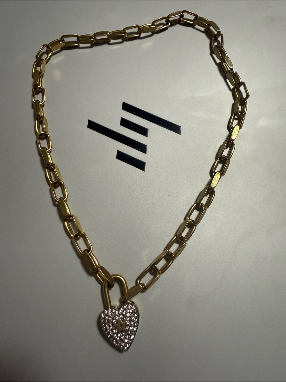 Vintage Dior heart padlock chain necklace
